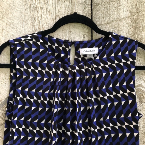 Calvin Klein | blue ruched neck tank top - Picture 4 of 5